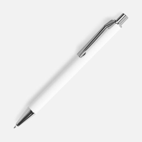 Ручка шариковая Lobby Soft Touch Chrome, белая фото 2