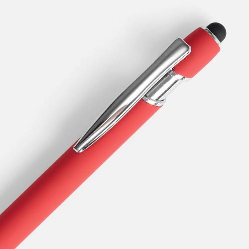 Ручка шариковая Pointer Soft Touch со стилусом, красная фото 4 Ручка шариковая Pointer Soft Touch со стилусом, красная фото 4