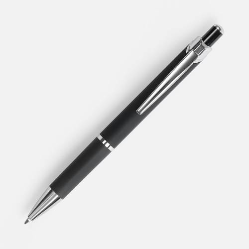 Ручка шариковая Chromos Soft Touch, черная фото 3 Ручка шариковая Chromos Soft Touch, черная фото 3
