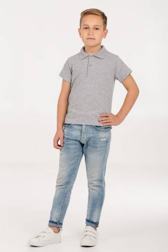 Рубашка поло детская Virma Kids, серый меланж фото 6 Рубашка поло детская Virma Kids, серый меланж фото 6