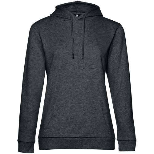 Толстовка с капюшоном женская Hoodie, серый меланж (антрацит) фото 2 Толстовка с капюшоном женская Hoodie, серый меланж (антрацит) фото 2