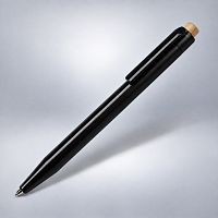 Ручка пластиковая шариковая Какаду Эко с бамбуковой кнопкой