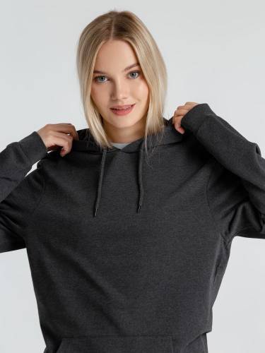 Толстовка с капюшоном унисекс Hoodie, серый меланж (антрацит) фото 15 Толстовка с капюшоном унисекс Hoodie, серый меланж (антрацит) фото 15
