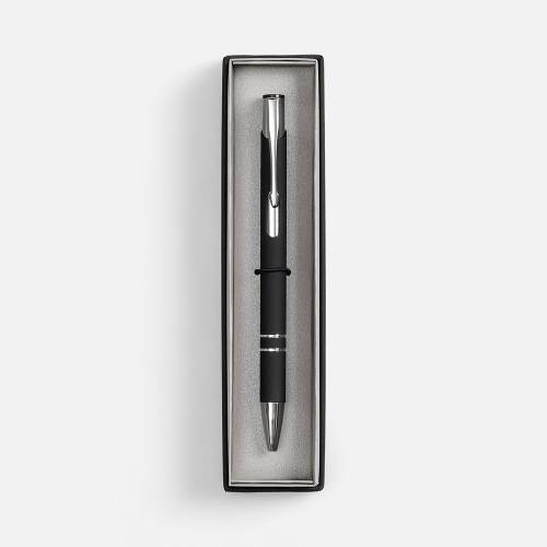 Ручка шариковая Keskus Soft Touch в футляре, черная фото 3