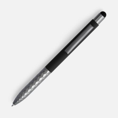Ручка шариковая Digit Soft Touch со стилусом, черная фото 3 Ручка шариковая Digit Soft Touch со стилусом, черная фото 3