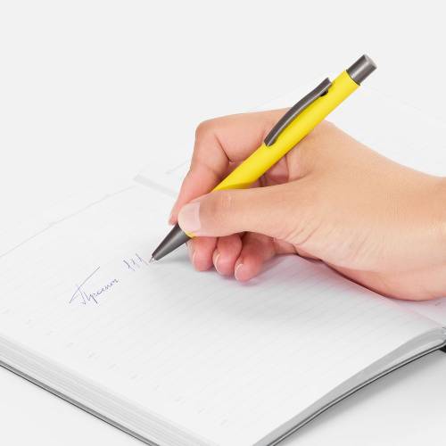 Ручка шариковая Atento Soft Touch, желтая фото 5 Ручка шариковая Atento Soft Touch, желтая фото 5