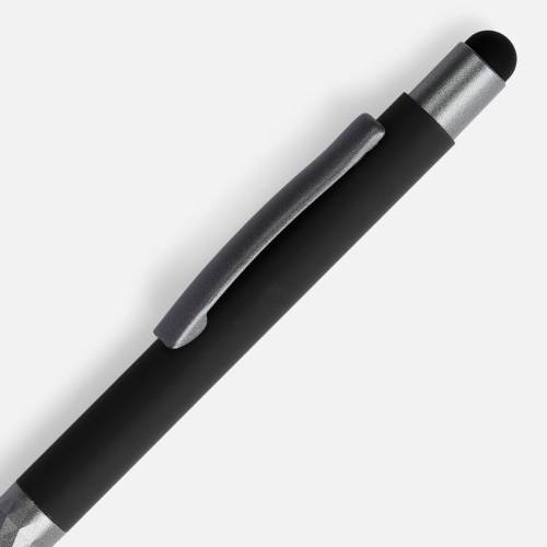 Ручка шариковая Digit Soft Touch со стилусом, черная фото 4 Ручка шариковая Digit Soft Touch со стилусом, черная фото 4