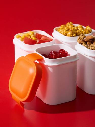 Ланчбокс для снеков Lunch Crunch, белый с оранжевым фото 5