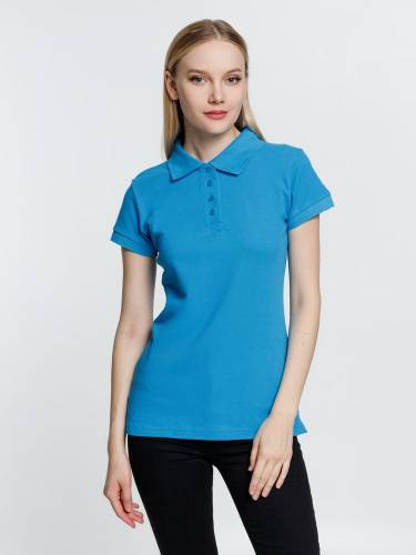 Рубашка поло женская Virma Premium Lady, бирюзовая фото 8