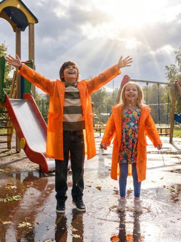 Дождевик детский RainDrop Kids, оранжевый фото 20
