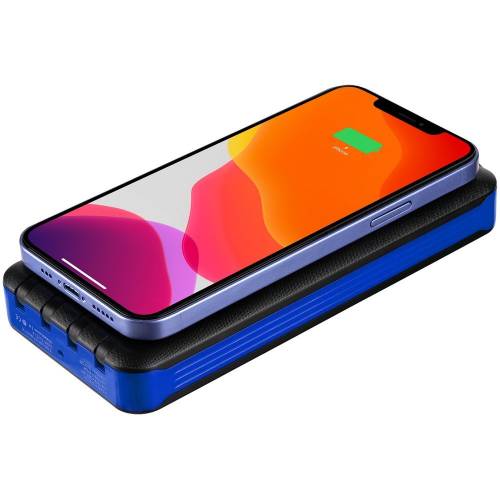 Аккумулятор с беспроводной зарядкой Holiday Maker Wireless, 10000 мАч, синий фото 5