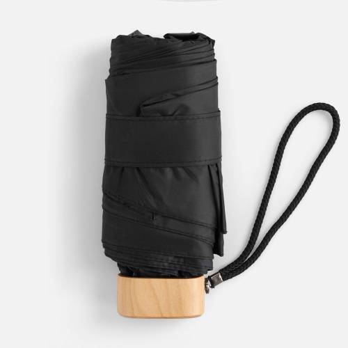 Зонт складной RainCase в чехле-сумке, черный фото 5