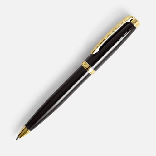 Ручка шариковая Letra Gold, глянцевая, черная фото 2 Ручка шариковая Letra Gold, глянцевая, черная фото 2
