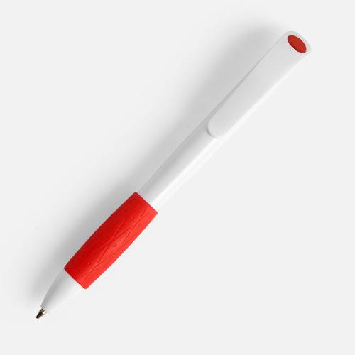 Ручка шариковая Grip, белая с красным фото 3 Ручка шариковая Grip, белая с красным фото 3