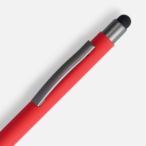 Ручка шариковая Atento Soft Touch со стилусом, красная фото 3 Ручка шариковая Atento Soft Touch со стилусом, красная фото 3