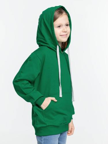 Толстовка с капюшоном детская Kirenga Kids, зеленая фото 8 Толстовка с капюшоном детская Kirenga Kids, зеленая фото 8