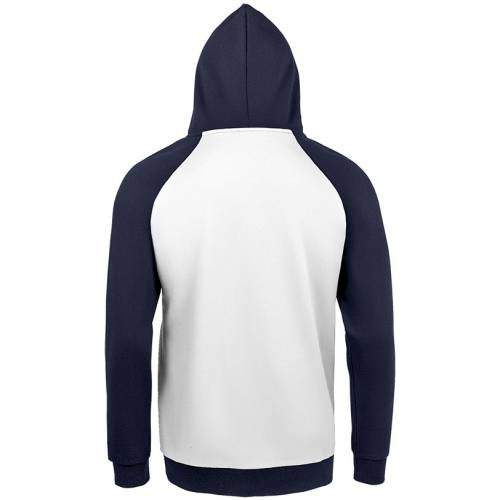 Толстовка унисекс Seattle, белая с темно-синим фото 3 Толстовка унисекс Seattle, белая с темно-синим фото 3