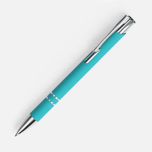 Ручка шариковая Keskus Soft Touch, бирюзовая фото 2