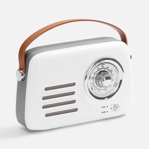 Bluetooth-колонка с радио Retronica, белая фото 3 Bluetooth-колонка с радио Retronica, белая фото 3