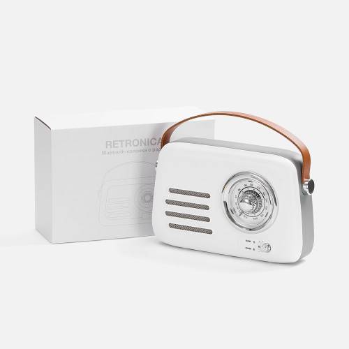 Bluetooth-колонка с радио Retronica, белая фото 7 Bluetooth-колонка с радио Retronica, белая фото 7
