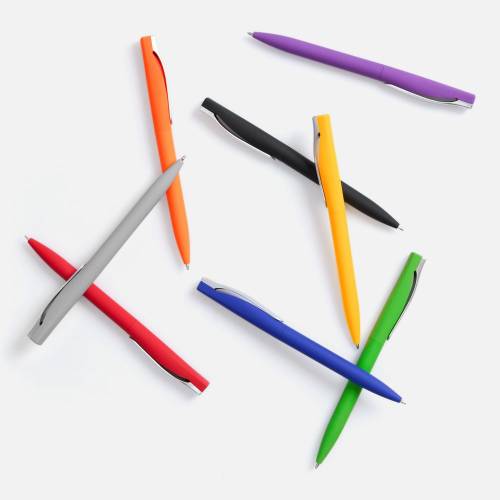 Ручка шариковая Pin Soft Touch, фиолетовая фото 5 Ручка шариковая Pin Soft Touch, фиолетовая фото 5