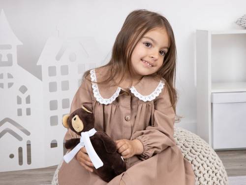 Мягкая игрушка Beastie Toys, мишка с белым шарфом фото 5