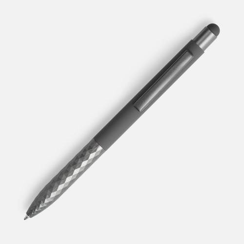 Ручка шариковая Digit Soft Touch со стилусом, серая фото 3 Ручка шариковая Digit Soft Touch со стилусом, серая фото 3