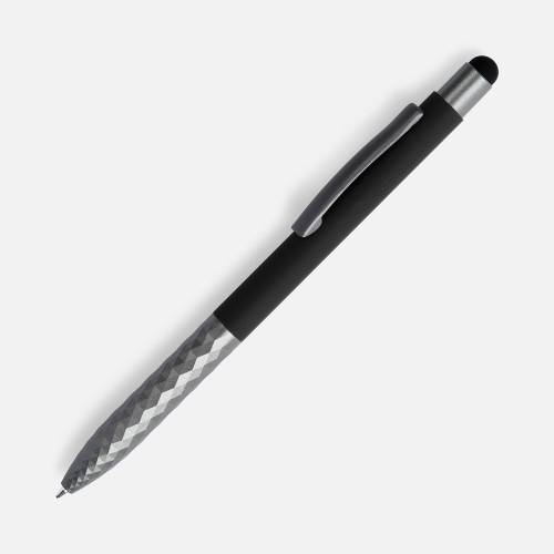 Ручка шариковая Digit Soft Touch со стилусом, черная Ручка шариковая Digit Soft Touch со стилусом, черная