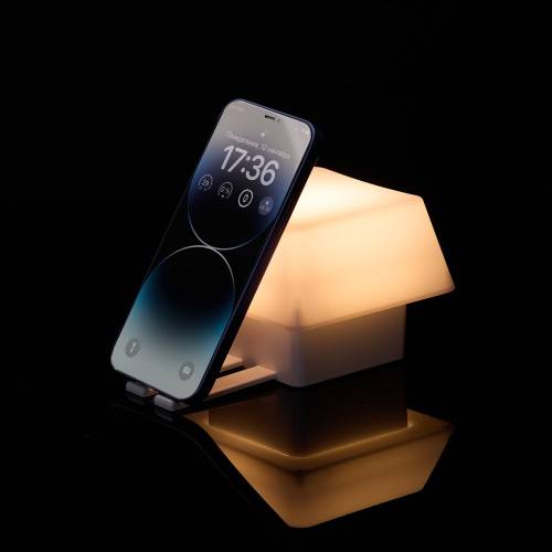 Светильник с подставкой для смартфона Knoppi, белый фото 2 Светильник с подставкой для смартфона Knoppi, белый фото 2