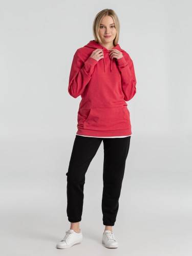 Толстовка с капюшоном унисекс Hoodie, красный меланж фото 15