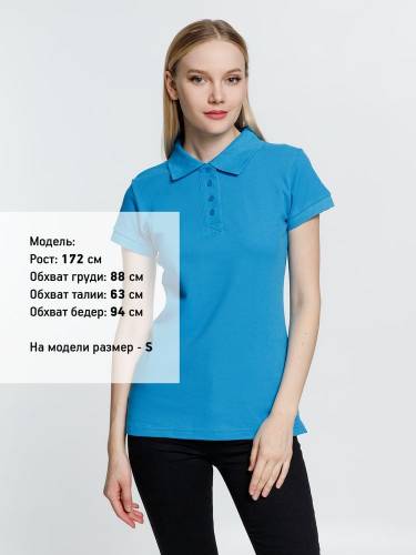 Рубашка поло женская Virma Premium Lady, бирюзовая фото 7