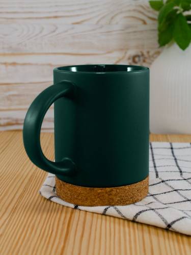 Кружка с пробковой подставкой Corky, зеленая фото 9 Кружка с пробковой подставкой Corky, зеленая фото 9