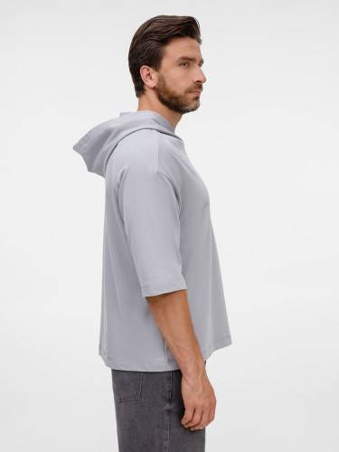 Футболка оверсайз унисекс с капюшоном Neofit, светло-серая фото 15
