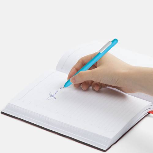 Ручка шариковая Swiper Soft Touch, голубая с белым фото 5 Ручка шариковая Swiper Soft Touch, голубая с белым фото 5