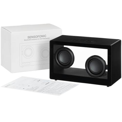 Bluetooth-колонка со светомузыкой Sensofonic, черная фото 11 Bluetooth-колонка со светомузыкой Sensofonic, черная фото 11