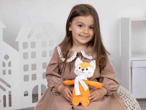 Мягкая игрушка Beastie Toys, лисенок с белым шарфом фото 7