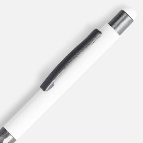 Ручка шариковая Digit Soft Touch со стилусом, белая фото 4 Ручка шариковая Digit Soft Touch со стилусом, белая фото 4