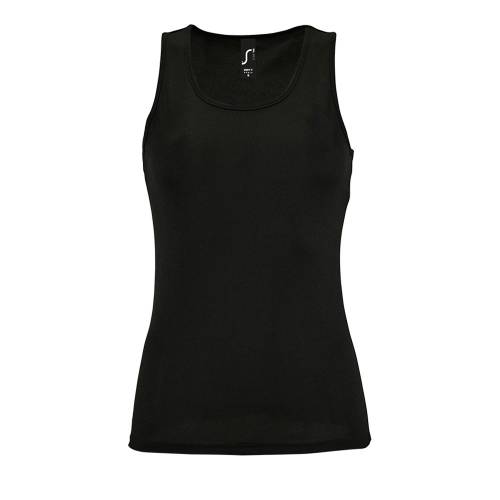Майка женская Sporty TT Women, черная фото 2 Майка женская Sporty TT Women, черная фото 2