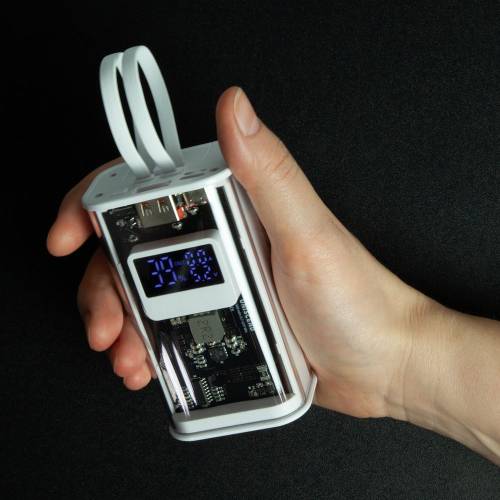 Аккумулятор с быстрой зарядкой Trellis Geek 10000 мАч, белый фото 12