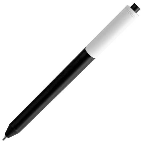 Ручка шариковая Pigra P03 Mat, черная с белым фото 3 Ручка шариковая Pigra P03 Mat, черная с белым фото 3