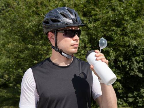 Бутылка для велосипеда Bikescape, белая с синим фото 11 Бутылка для велосипеда Bikescape, белая с синим фото 11