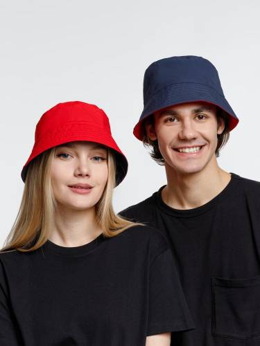 Панама Nylon двусторонняя, темно-синяя с красным фото 8