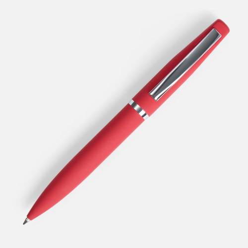 Ручка шариковая Bolt Soft Touch, красная фото 3