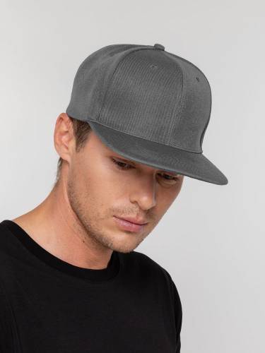 Бейсболка Snapback с прямым козырьком, серая фото 5 Бейсболка Snapback с прямым козырьком, серая фото 5