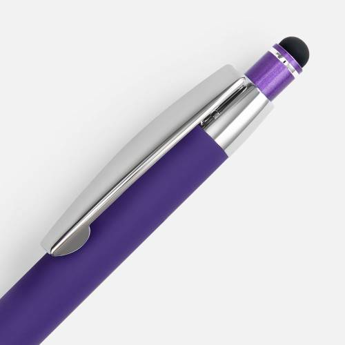 Ручка шариковая Sansen Soft Touch со стилусом, фиолетовая фото 5 Ручка шариковая Sansen Soft Touch со стилусом, фиолетовая фото 5