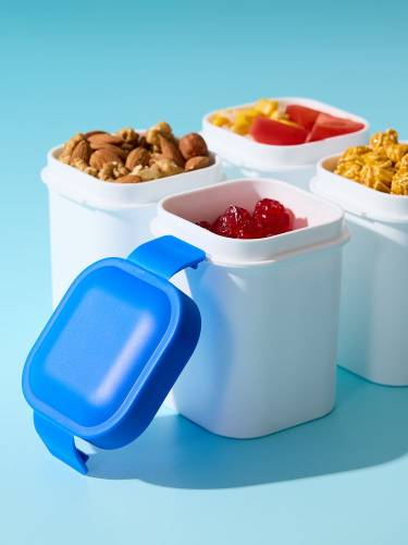 Ланчбокс для снеков Lunch Crunch, белый с синим фото 5