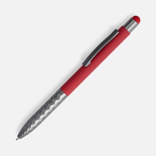 Ручка шариковая Digit Soft Touch со стилусом, красная фото 2 Ручка шариковая Digit Soft Touch со стилусом, красная фото 2