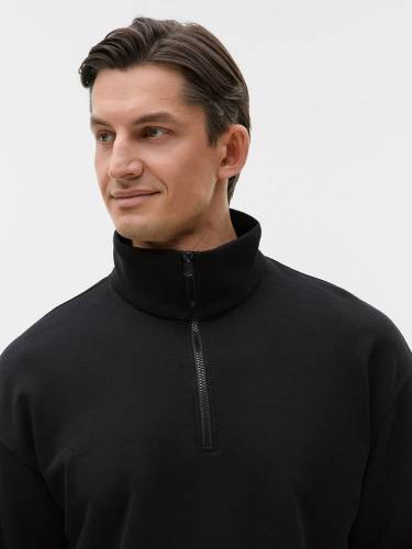 Толстовка унисекс оверсайз Ziplink Terry, черная фото 10