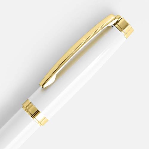 Ручка шариковая Letra Gold, глянцевая, белая фото 4 Ручка шариковая Letra Gold, глянцевая, белая фото 4