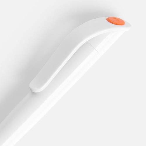 Ручка шариковая Grip, белая с оранжевым фото 4 Ручка шариковая Grip, белая с оранжевым фото 4